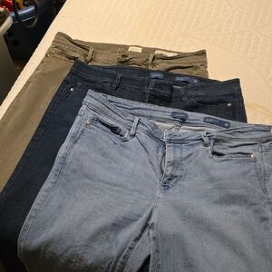 J. Jill Women's Straight Leg Jeans - Light Blue, Dark Blue, Olive